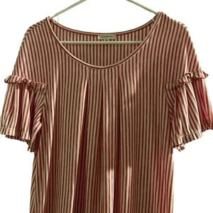 Max Studio Shirt, Red and white stripes - Size M